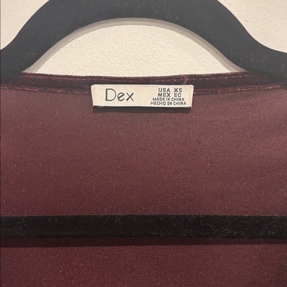 Dex Burgundy Velvet Top - Picture 2 of 11